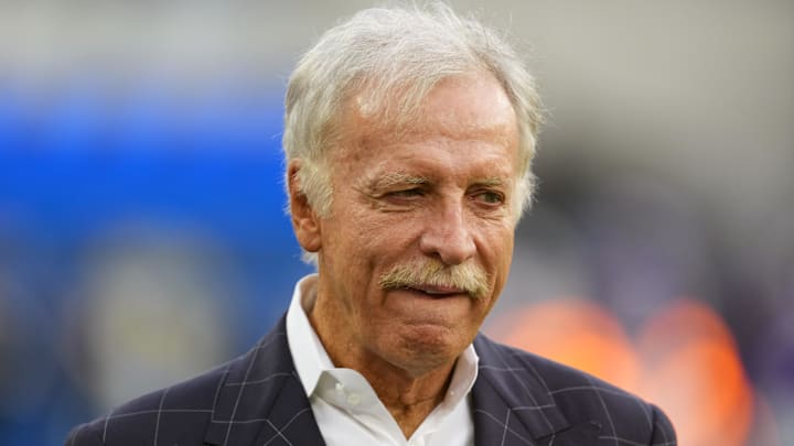 Oct 24, 2024; Inglewood, California, USA; Los Angeles Rams owner Stan Kroenke watches during the game against the Minnesota Vikings at SoFi Stadium. Mandatory Credit: Kirby Lee-Imagn Images Oct 24, 2024; Inglewood, California, USA; Los Angeles Rams owner Stan Kroenke watches during the game against the Minnesota Vikings at SoFi Stadium. Mandatory Credit: Kirby Lee-Imagn Images