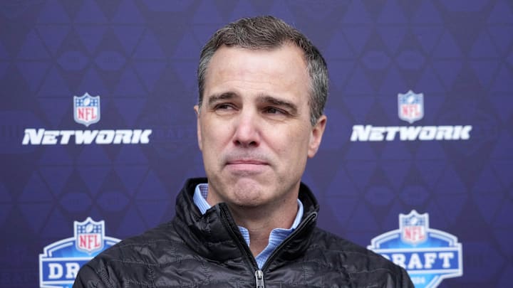 Apr 24, 2024; Detroit, MI, USA; NFL Network analyst Daniel Jeremiah speaks to the media at the Play Football Prospect Clinic at The Corner Ballpark. Mandatory Credit: Kirby Lee-Imagn Images Apr 24, 2024; Detroit, MI, USA; NFL Network analyst Daniel Jeremiah speaks to the media at the Play Football Prospect Clinic at The Corner Ballpark. Mandatory Credit: Kirby Lee-Imagn Images