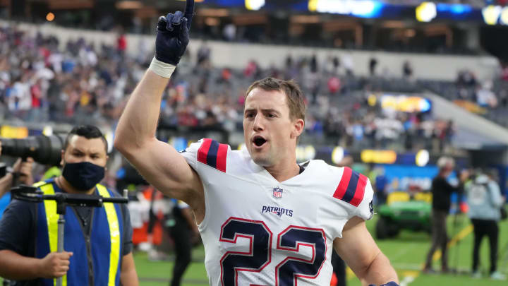 Oct 31, 2021; Inglewood, California, USA; New England Patriots defensive back Cody Davis (22) 