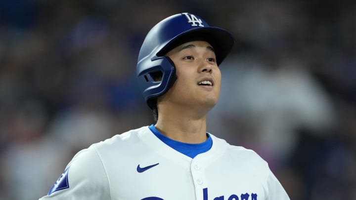 Apr 12, 2024; Los Angeles, California, USA; Los Angeles Dodgers designated hitter Shohei Ohtani (17)