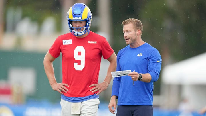 Sean McVay provided an update on quarterback Matthew Stafford's back injury. 