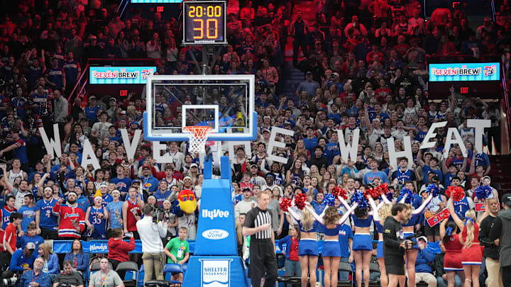 Jan 28, 2025; Lawrence, Kansas, USA; Kansas Jayhawks fans show support prior to a game between the Kansas Jayhawks and UCF Knights at Allen Fieldhouse. Mandatory Credit: Denny Medley-Imagn Images