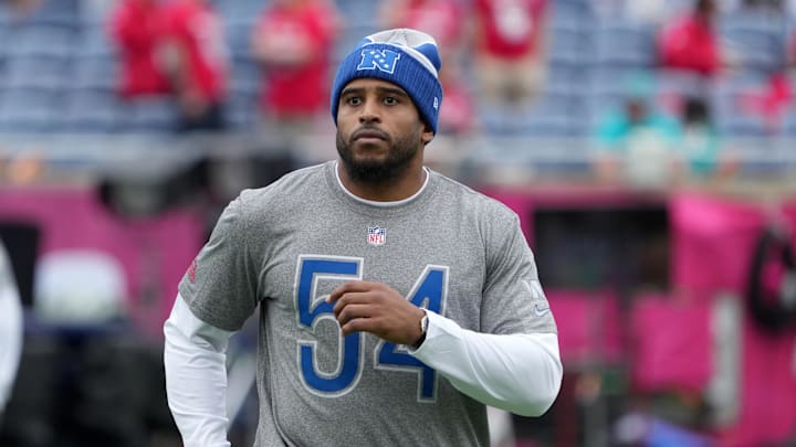 Feb 1, 2025; Orlando, FL, USA; Washington Commanders linebacker Bobby Wagner (54) during NFC Practice for the Pro Bowl Games at Camping World Stadium. Mandatory Credit: Kirby Lee-Imagn Images