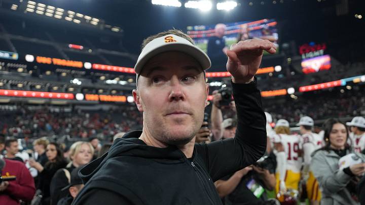 Dec 27, 2024; Las Vegas, NV, USA; Southern California Trojans head coach Lincoln Riley reacts after the game against the Texas A&M Aggies at Allegiant Stadium. Mandatory Credit: Kirby Lee-Imagn Images Dec 27, 2024; Las Vegas, NV, USA; Southern California Trojans head coach Lincoln Riley reacts after the game against the Texas A&M Aggies at Allegiant Stadium. Mandatory Credit: Kirby Lee-Imagn Images