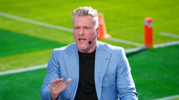  Pat McAfee on the ESPN Gameday last January. Credit: Kirby Lee-Imagn Images