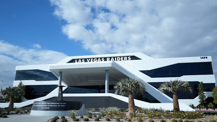 Jan 27, 2025; Las Vegas, NV, USA; A general overall view of the Las Vegas Raiders headquarters and practice facility at the Intermountain Health Performance Center. Mandatory Credit: Kirby Lee-Imagn Images Jan 27, 2025; Las Vegas, NV, USA; A general overall view of the Las Vegas Raiders headquarters and practice facility at the Intermountain Health Performance Center. Mandatory Credit: Kirby Lee-Imagn Images