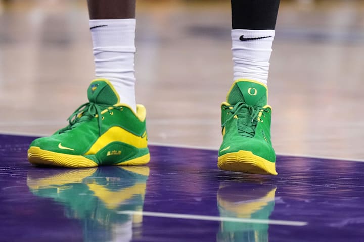 green and gold lebron shoes