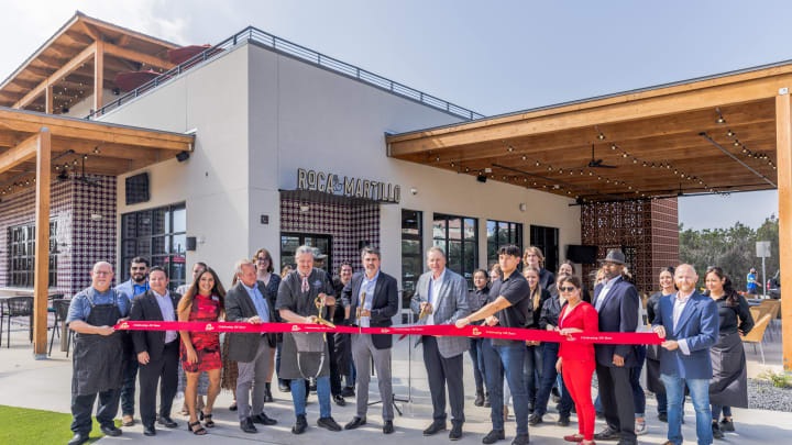 May 28, 2024; San Antonio, TX; USA: "Roca & Martillo" officially opens to the public Wednesday at the San Antonio Spurs' La Cantera campus, with a ribbon-cutting Tuesday marking the occasion. May 28, 2024; San Antonio, TX; USA: "Roca & Martillo" officially opens to the public Wednesday at the San Antonio Spurs' La Cantera campus, with a ribbon-cutting Tuesday marking the occasion.