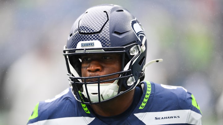 Seattle Seahawks running back Kenneth Walker III (9) warms up before the game against the New Orleans Saints at Lumen Field. Seattle Seahawks running back Kenneth Walker III (9) warms up before the game against the New Orleans Saints at Lumen Field.