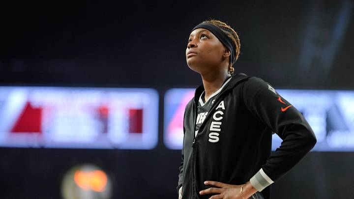 Aug 11, 2026; Las Vegas, Nevada, USA; Las Vegas Aces forward NaLyssa Smith (3) warms up prior to a WNBA basketball game against the Washington Mystics at Michelob Ultra Arena. Mandatory Credit: Lucas Peltier-Imagn Images Aug 11, 2026; Las Vegas, Nevada, USA; Las Vegas Aces forward NaLyssa Smith (3) warms up prior to a WNBA basketball game against the Washington Mystics at Michelob Ultra Arena. Mandatory Credit: Lucas Peltier-Imagn Images