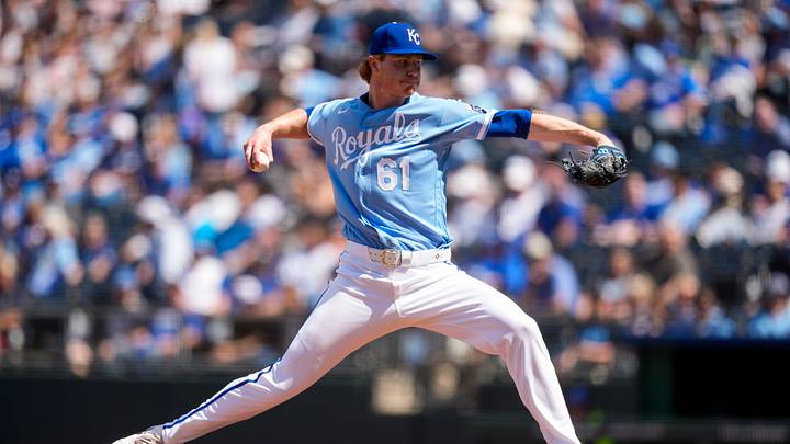 May 7, 2026; Kansas City, Missouri, USA; Kansas City Royals pitcher Eric Cerantola (61) pitches during the seventh inning against the Cleveland Guardians at Kauffman Stadium. Mandatory Credit: Jay Biggerstaff-Imagn Images May 7, 2026; Kansas City, Missouri, USA; Kansas City Royals pitcher Eric Cerantola (61) pitches during the seventh inning against the Cleveland Guardians at Kauffman Stadium. Mandatory Credit: Jay Biggerstaff-Imagn Images
