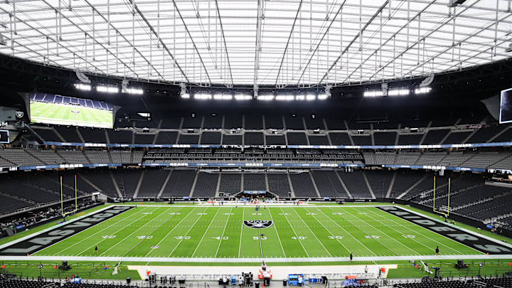 Sep 28, 2025; Paradise, Nevada, USA; A general view of Allegiant Stadium before the game between the Chicago Bears and Las Vegas Raiders. Mandatory Credit: Kiyoshi Mio-Imagn Images Sep 28, 2025; Paradise, Nevada, USA; A general view of Allegiant Stadium before the game between the Chicago Bears and Las Vegas Raiders. Mandatory Credit: Kiyoshi Mio-Imagn Images
