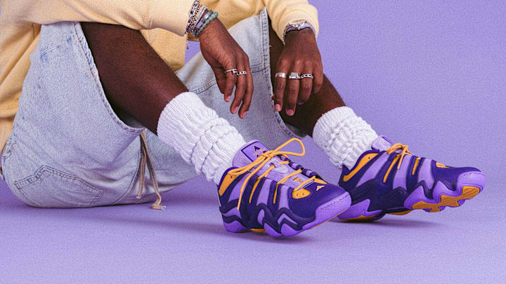 The Alcorn State colorway of the adidas Crazy 8 Low. The Alcorn State colorway of the adidas Crazy 8 Low.