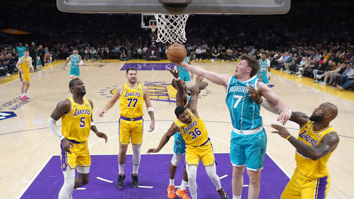 Kon Knueppel overcame a physical Lakers defense to lead the Hornets to a win on Thursday night.