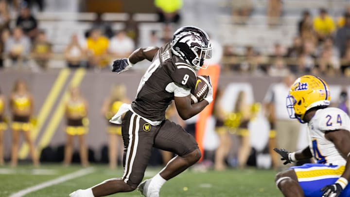 Sep 17, 2022; Kalamazoo, Michigan, USA; Western Michigan Broncos running back returns a punt against