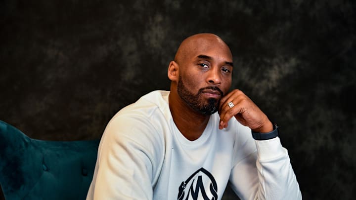 Kobe Bryant poses for a portrait inside of his office in Costa Mesa, California.