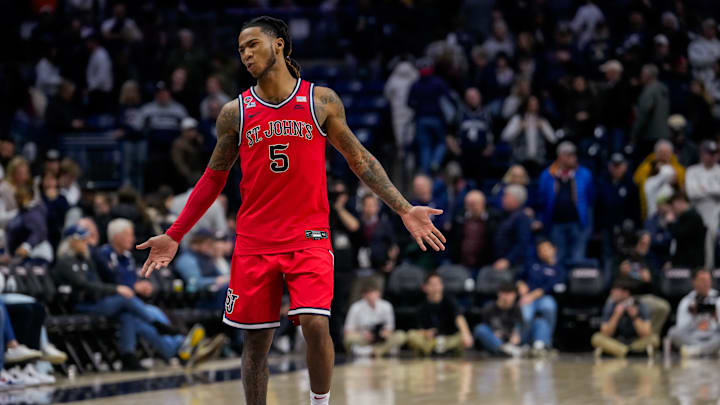 St. John's v Connecticut; St. John's basketball guard Deivon Smith 