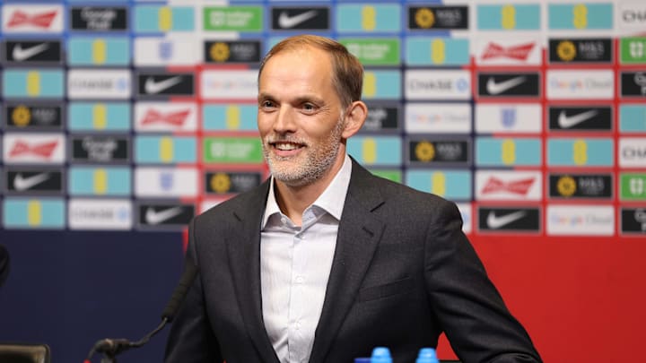 Thomas Tuchel during his first press conference after being confirmed as England's head coach from January 1. 