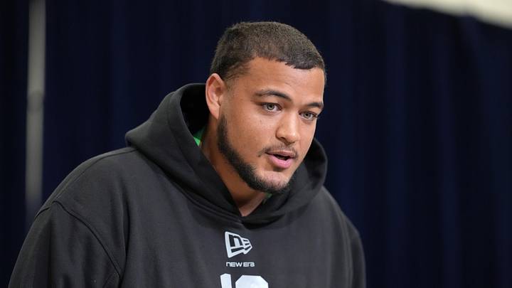 Minnesota defensive lineman Deven Eastern speaks during the NFL Scouting Combine.
