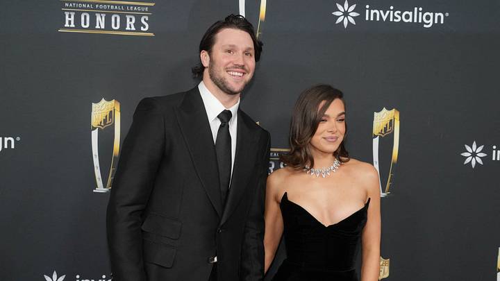 Feb 6, 2025; New Orleans, LA, USA; Josh Allen and Hailee Steinfeld on the red carpet before Super Bowl LIX NFL Honors at Saenger Theatre. Mandatory Credit: Kirby Lee-Imagn Images Feb 6, 2025; New Orleans, LA, USA; Josh Allen and Hailee Steinfeld on the red carpet before Super Bowl LIX NFL Honors at Saenger Theatre. Mandatory Credit: Kirby Lee-Imagn Images