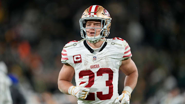 San Francisco 49ers running back Christian McCaffrey (23) San Francisco 49ers running back Christian McCaffrey (23)
