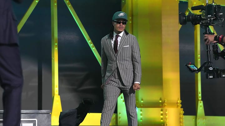 Apr 23, 2026; Pittsburgh, PA, USA; Southern California Trojans receiver Makai Lemon is selected by the Philadelphia Eagles as the number 20 pick during the 2026 NFL Draft at Acrisure Stadium. 