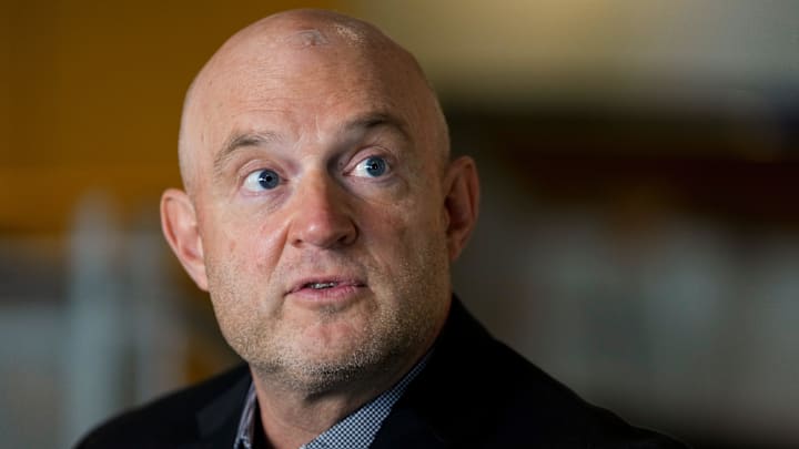 Cincinnati Bengals director of player personnel, Duke Tobin, speaks during the annual Cincinnati Bengals media day event at Paycor Stadium in downtown Cincinnati on Monday, July 21, 2025.