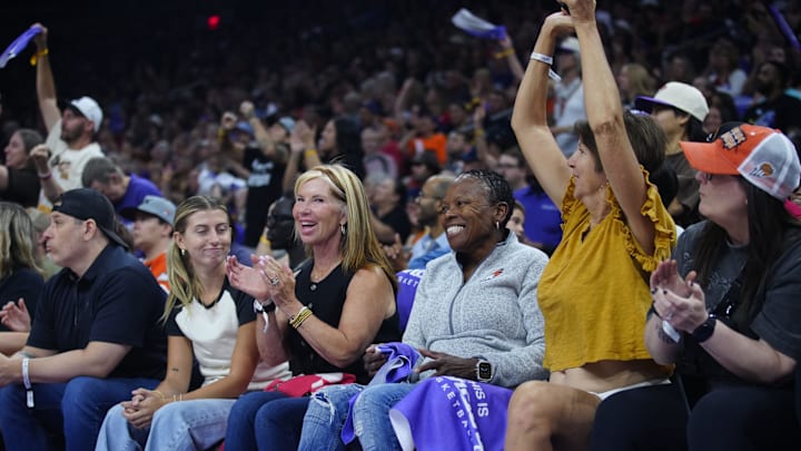 Fans cheer during the game between the Fever and Mercury at PHX Arena in Phoenix on Aug. 7, 2025.