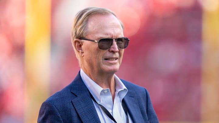September 21, 2023; Santa Clara, California, USA; New York Giants co-owner John Mara before the game