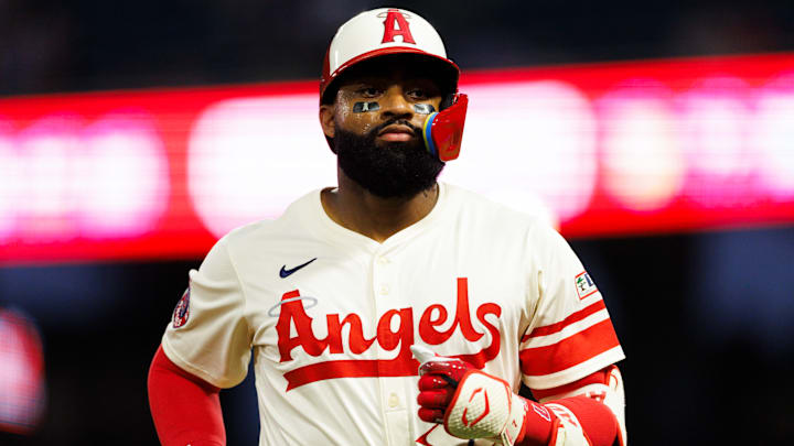 Los Angeles Angels outfielder Jo Adell Los Angeles Angels outfielder Jo Adell
