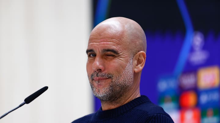 Pep Guardiola, entraîneur de Manchester City en conférence de presse 