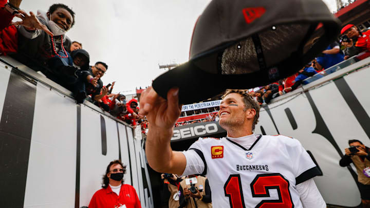 Tom Brady will play in his first home game in the NFL Divisional Round as a member of the Tampa Bay Buccaneers on Sunday vs. the L.A. Rams.