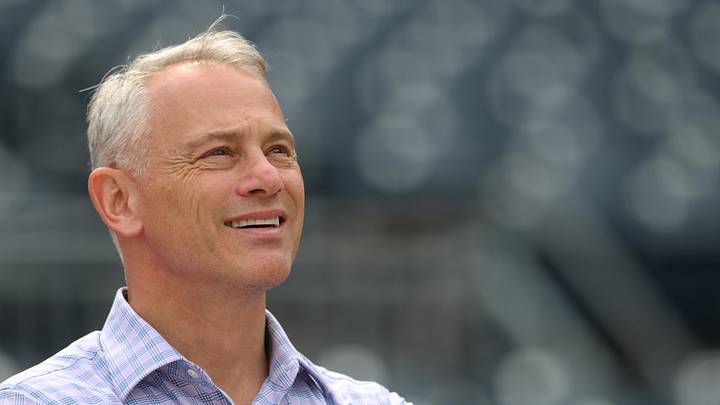 May 26, 2026; Pittsburgh, Pennsylvania, USA;  Chicago Cubs president of baseball operations Jed Hoyer observes batting practice before the Pittsburgh Pirates host the Cubs  at PNC Park. Mandatory Credit: Charles LeClaire-Imagn Images