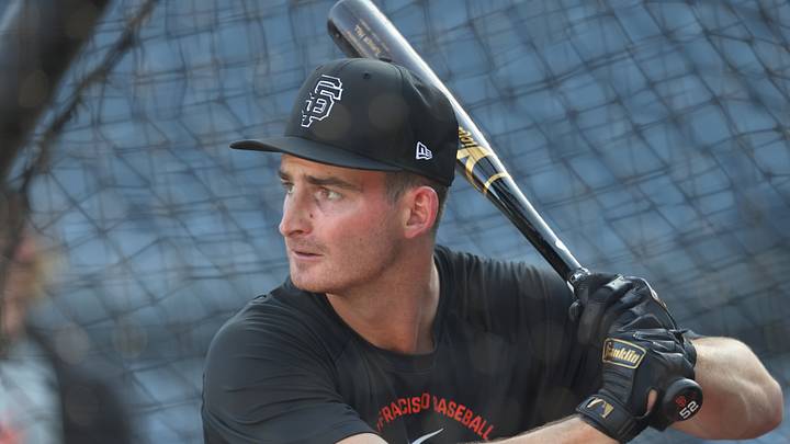 Pittsburgh, Pennsylvania, USA;  San Francisco Giants left fielder Turner Hill (52) in the batting cage before the game against the Pittsburgh Pirates  at PNC Park.  Mandatory Credit: Charles LeClaire-Imagn Images