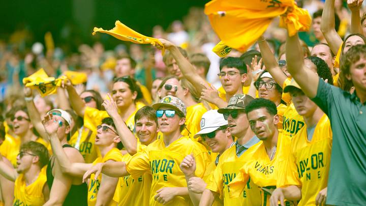 Sep 26, 2026; Waco, Texas, USA; Baylor Bears fans cheer against the Colorado Buffaloes during the second half at McLane Stadium. Mandatory Credit: Chris Jones-Imagn Images Sep 26, 2026; Waco, Texas, USA; Baylor Bears fans cheer against the Colorado Buffaloes during the second half at McLane Stadium. Mandatory Credit: Chris Jones-Imagn Images