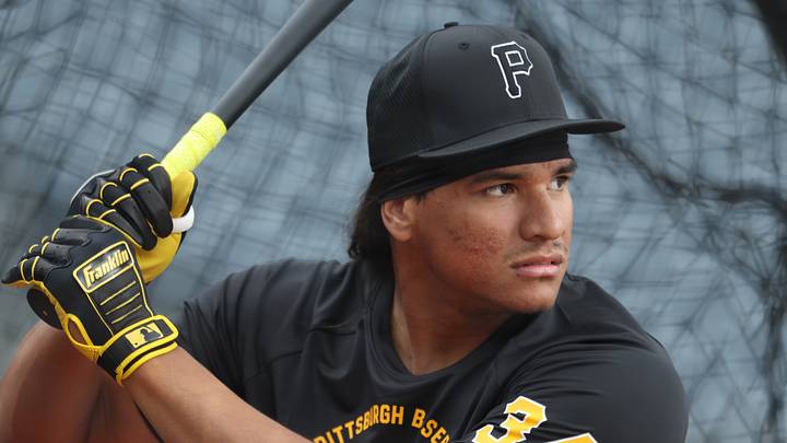 May 25, 2026; Pittsburgh, Pennsylvania, USA; Pittsburgh Pirates outfielder Jhostynxon Garcia (34) in the batting cage before the game against the Chicago Cubs at PNC Park. Mandatory Credit: Charles LeClaire-Imagn Images May 25, 2026; Pittsburgh, Pennsylvania, USA; Pittsburgh Pirates outfielder Jhostynxon Garcia (34) in the batting cage before the game against the Chicago Cubs at PNC Park. Mandatory Credit: Charles LeClaire-Imagn Images