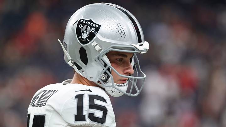 Aug 20, 2026; Houston, Texas, USA; Las Vegas Raiders quarterback Fernando Mendoza (15) before the game against the Houston Texans at Reliant Stadium. Mandatory Credit: Troy Taormina-Imagn Images Aug 20, 2026; Houston, Texas, USA; Las Vegas Raiders quarterback Fernando Mendoza (15) before the game against the Houston Texans at Reliant Stadium. Mandatory Credit: Troy Taormina-Imagn Images