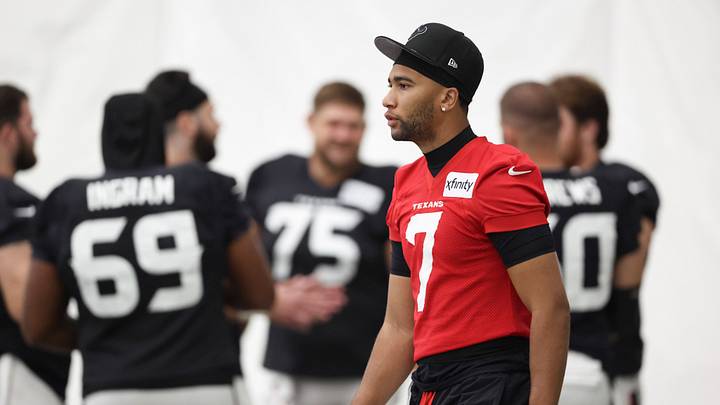 Jul 31, 2026; Houston, TX, USA; Houston Texans quarterback C.J. Stroud (7) during training camp at Houston Methodist Training Center. Mandatory Credit: Troy Taormina-Imagn Images Jul 31, 2026; Houston, TX, USA; Houston Texans quarterback C.J. Stroud (7) during training camp at Houston Methodist Training Center. Mandatory Credit: Troy Taormina-Imagn Images