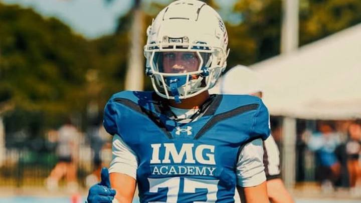 Man Robinson on the football field with IMG Academy Man Robinson on the football field with IMG Academy