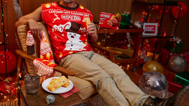  First-ever zip-off sleeve Ugly Holiday Sweater from Hot Pockets
