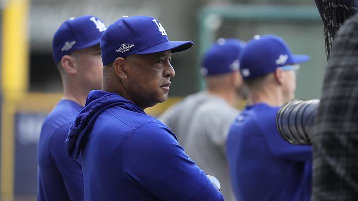 Oct 11, 2026; Milwaukee, Wisconsin, USA; Los Angeles Dodgers manager Dave Roberts (30) looks on prior to game one of the NLCS for the 2026 MLB Playoffs against the Milwaukee Brewers at American Family Field. Mandatory Credit: Michael McLoone-Imagn Images Oct 11, 2026; Milwaukee, Wisconsin, USA; Los Angeles Dodgers manager Dave Roberts (30) looks on prior to game one of the NLCS for the 2026 MLB Playoffs against the Milwaukee Brewers at American Family Field. Mandatory Credit: Michael McLoone-Imagn Images