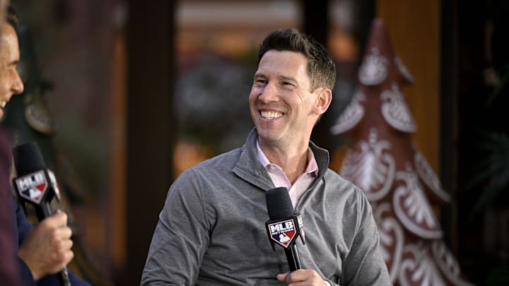 Dec 9, 2024; Dallas, TX, USA; Boston Red Sox chief baseball officer Craig Breslow speaks with the media
at the Hilton Anatole during the 2024 MLB Winter Meetings. Mandatory Credit: Jerome Miron-Imagn Images Dec 9, 2024; Dallas, TX, USA; Boston Red Sox chief baseball officer Craig Breslow speaks with the media
at the Hilton Anatole during the 2024 MLB Winter Meetings. Mandatory Credit: Jerome Miron-Imagn Images