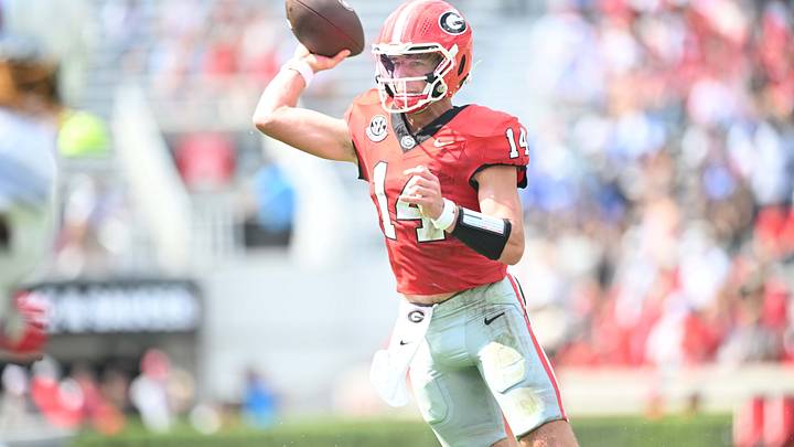 ATHENS - Georgia QB Gunner Stockton during No. 3 Georgia’s 63–3 win over Tennessee State at Sanford Stadium on September 6, 2026. (Dean Legge / Dawg Post) ATHENS - Georgia QB Gunner Stockton during No. 3 Georgia’s 63–3 win over Tennessee State at Sanford Stadium on September 6, 2026. (Dean Legge / Dawg Post)