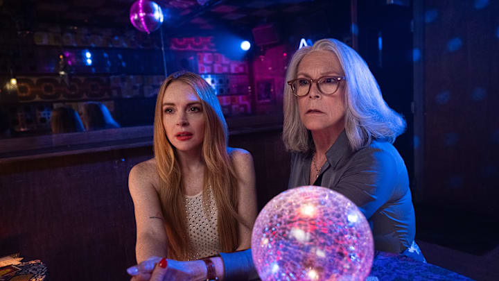 (L-R) Lindsay Lohan as Anna Coleman and Jamie Lee Curtis as Tess Coleman in Disney's FREAKIER FRIDAY. Photo by Glen Wilson. © 2025 Disney Enterprises, Inc. All Rights Reserved.