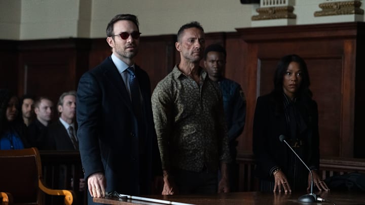 (L-R): Wilson Fisk/Kingpin (Vincent D'Onofrio) and Kirsten McDuffie, ADA (Niki M. James) in Marvel Television's DAREDEVIL: BORN AGAIN, exclusively on Disney+. Photo by Giovanni Rufino. © 2025 MARVEL.
