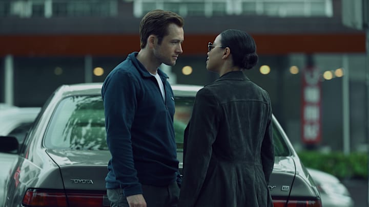 Taron Egerton and Jurnee Smollett in "Smoke," now streaming on Apple TV+
