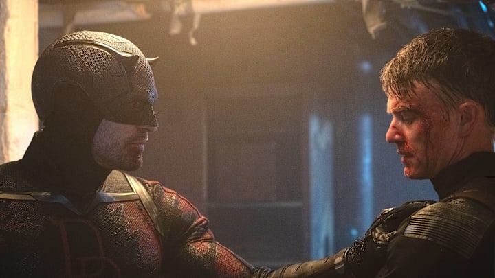 (L-R) Matt Murdock/Daredevil (Charlie Cox) and Ben Pointsdexter/Bullesye (Wilson Bethel) in Marvel Television's DAREDEVIL: BORN AGAIN SEASON 2, exclusively on Disney+. Photo by Jojo Whilden. © 2026 MARVEL. (L-R) Matt Murdock/Daredevil (Charlie Cox) and Ben Pointsdexter/Bullesye (Wilson Bethel) in Marvel Television's DAREDEVIL: BORN AGAIN SEASON 2, exclusively on Disney+. Photo by Jojo Whilden. © 2026 MARVEL.