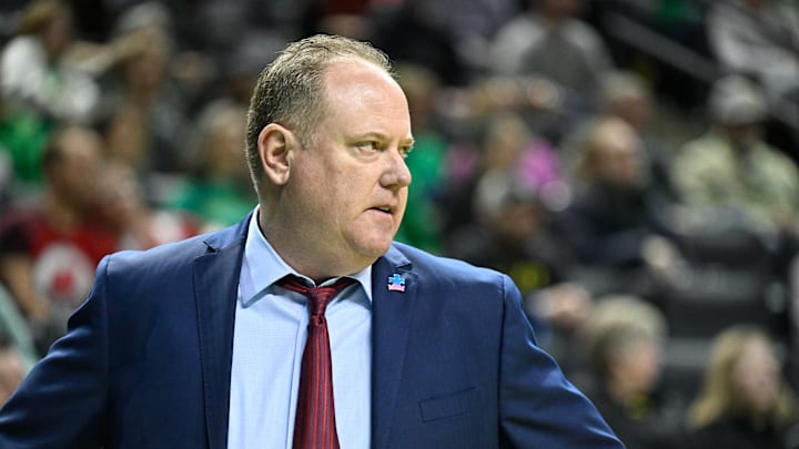 Feb 25, 2026; Eugene, Oregon, USA; Wisconsin Badgers head coach Greg Gard watches the action during the first half against the Oregon Ducks at Matthew Knight Arena. Mandatory Credit: Craig Strobeck-Imagn Images Feb 25, 2026; Eugene, Oregon, USA; Wisconsin Badgers head coach Greg Gard watches the action during the first half against the Oregon Ducks at Matthew Knight Arena. Mandatory Credit: Craig Strobeck-Imagn Images