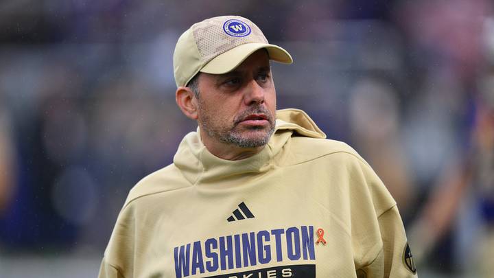 Nov 15, 2025; Seattle, Washington, USA; Washington Huskies head coach Jedd Fisch before the game against the Purdue Boilermakers at Husky Stadium. Mandatory Credit: Steven Bisig-Imagn Images