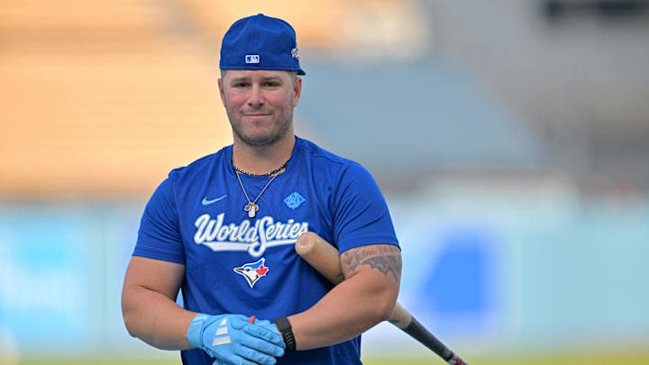 Oct 26, 2025; Los Angeles, CA, USA; Toronto Blue Jays outfielder Ty France (2) takes batting practice during World Series workouts prior to game 3 against the Los Angeles Dodgers at Dodger Stadium. Mandatory Credit: Jayne Kamin-Oncea-Imagn Images Oct 26, 2025; Los Angeles, CA, USA; Toronto Blue Jays outfielder Ty France (2) takes batting practice during World Series workouts prior to game 3 against the Los Angeles Dodgers at Dodger Stadium. Mandatory Credit: Jayne Kamin-Oncea-Imagn Images